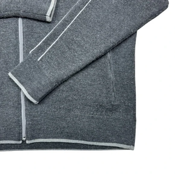Vintage Nike Sportswear Wool Full Zip Mock Sweater Gray Mens Size XL Heavyweight